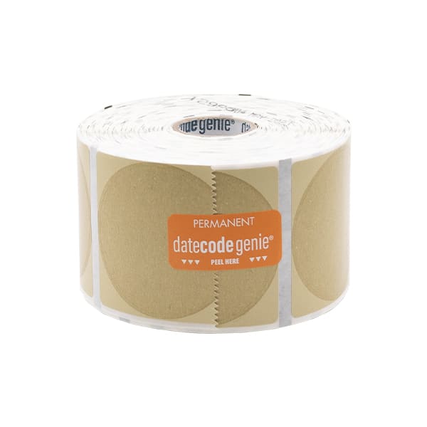 National Checking Blank Permanent Circle Labels 2" Kraft, Data Code Genie 4 / cs