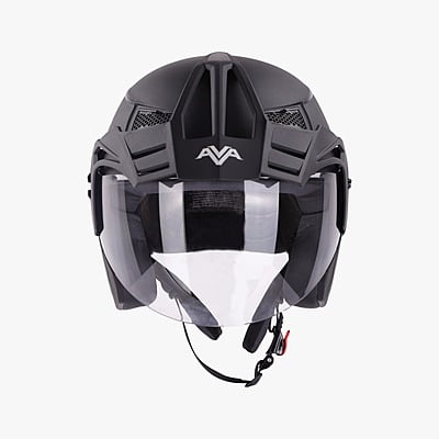 STEELBIRD SBH-23 AVA DASHING WITH PEAK BLACK C/V (M)