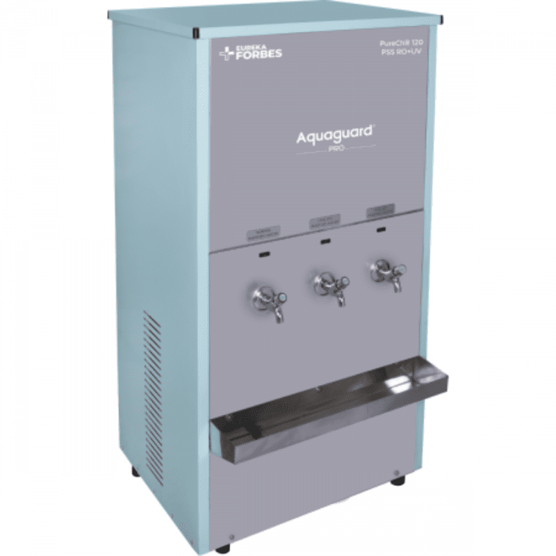Side View of Aquaguard Pro Pure Chill 120 PSS Commercial Water Cooler. Side View of Aquaguard Pro Pure Chill 120 PSS Commercial Water Cooler.