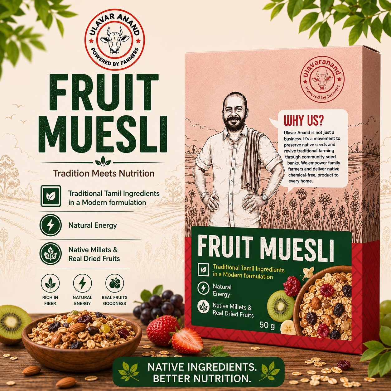 FRUITS GRANOLA MUESLI 50 G