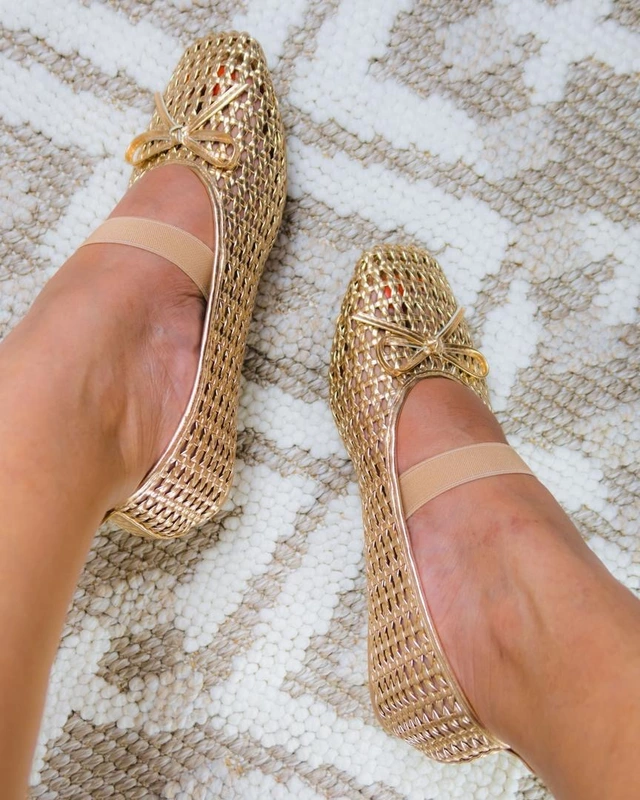 Ballerines Tressées à Bride Élastique