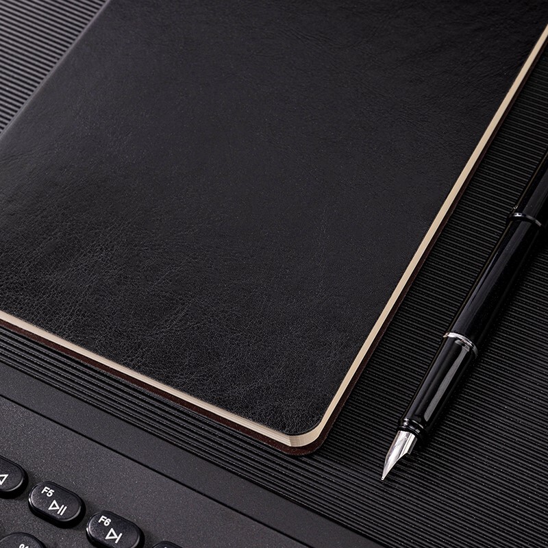 DELI 7995 BUSINESS LEATHER COVER N/BOOK 70G 80SHTS A5 BLACK