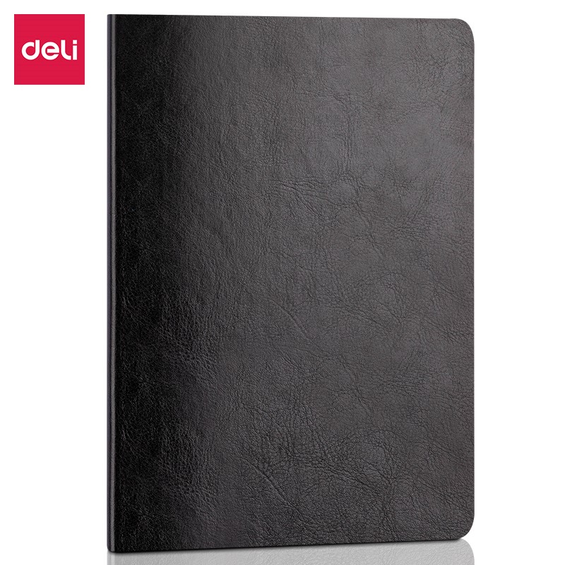 DELI 7995 BUSINESS LEATHER COVER N/BOOK 70G 80SHTS A5 BLACK