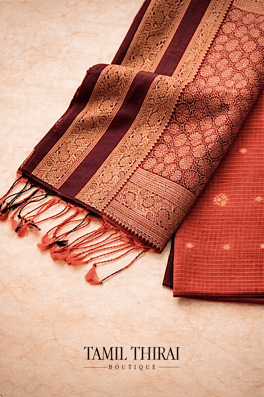 Rust Orange Vintage Saree