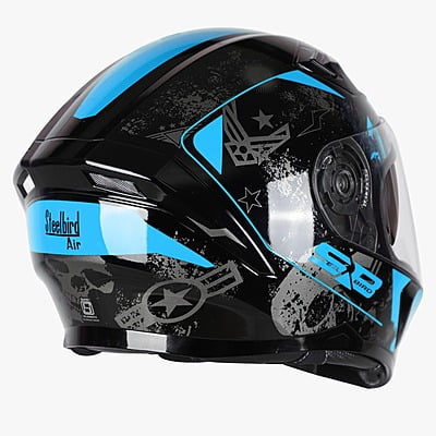 STEELBIRD SBA-21 COMBAT MATT BLACK/BLUE C/V (L)