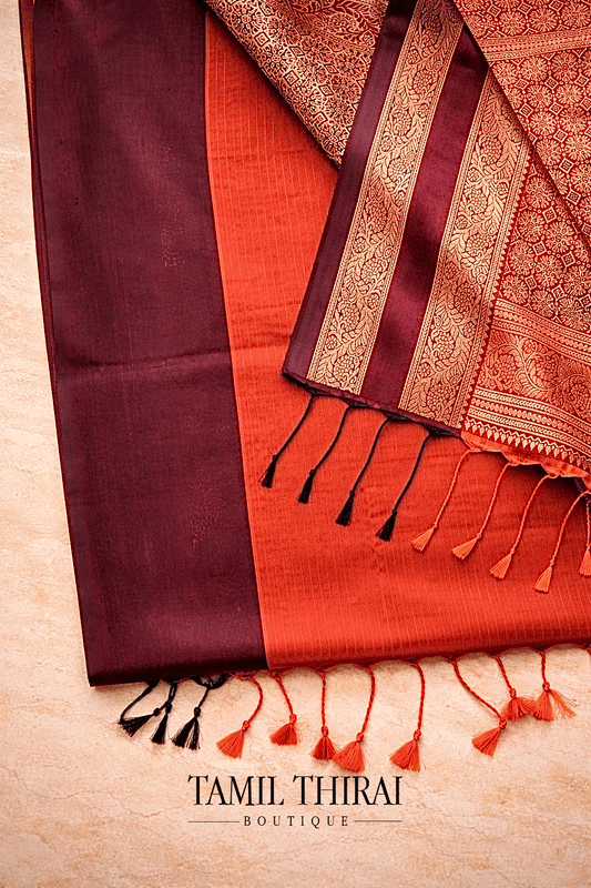 Rust Orange Vintage Saree
