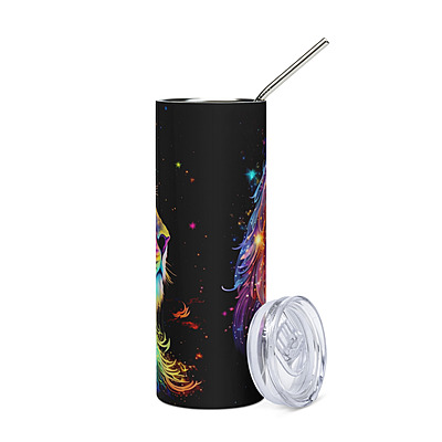 Leo Zodiac Sign Skinny Tumbler – Vibrant Sublimated Astrology Drinkware