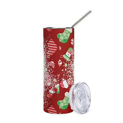 Nice with a Hint of Naughty Skinny Tumbler – Christmas Holiday Drinkware