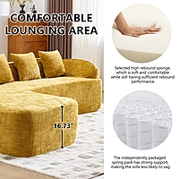Yellow L-Shape Chenille Sofa