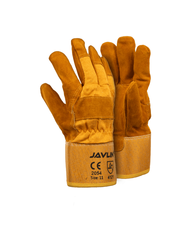 Yellow Leather Freezer Gloves
