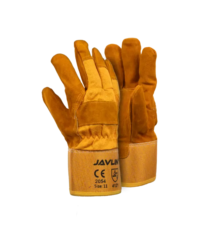 Yellow Leather Freezer Gloves