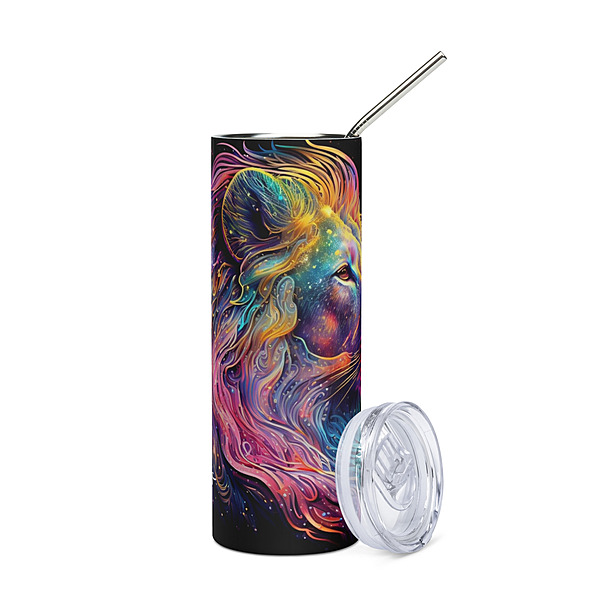 Leo Zodiac Sign Skinny Tumbler – Vibrant Sublimated Astrology Drinkware