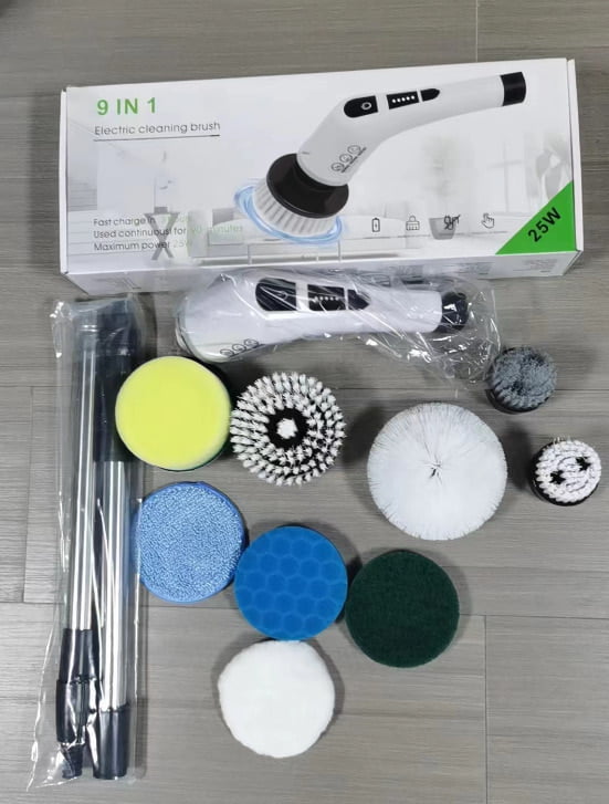 7IN1 CORDLESS RECHARGEABLE SPIN SCRUBBER CLEANING BRUSH