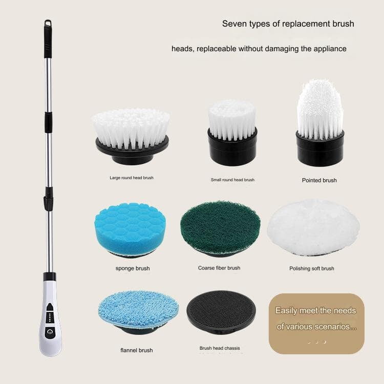 7IN1 CORDLESS RECHARGEABLE SPIN SCRUBBER CLEANING BRUSH
