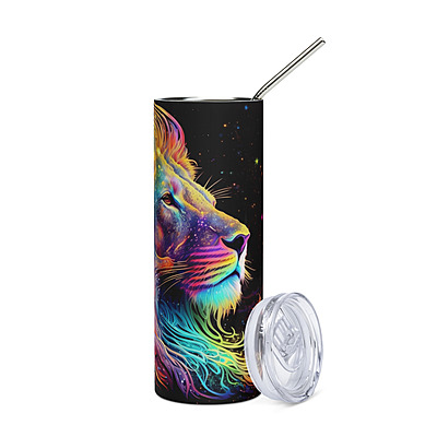 Leo Zodiac Sign Skinny Tumbler – Vibrant Sublimated Astrology Drinkware