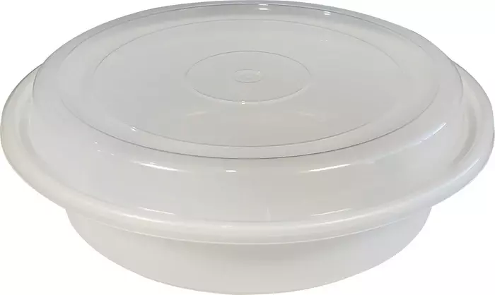 9" Round Plastic Container 48oz- White [150 ct]