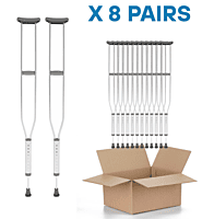 Standard Crutches (8 Pair) HCPCs E0114-Adult: 5'2"-5'10"