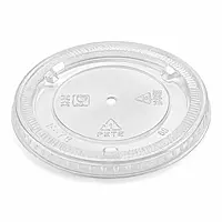 8-10oz Flat Clear Lids HYP PET 78mm w/hole 10/100