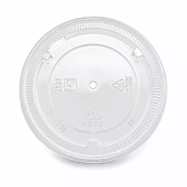 8-10oz Flat Clear Lids HYP PET 78mm w/hole 10/100