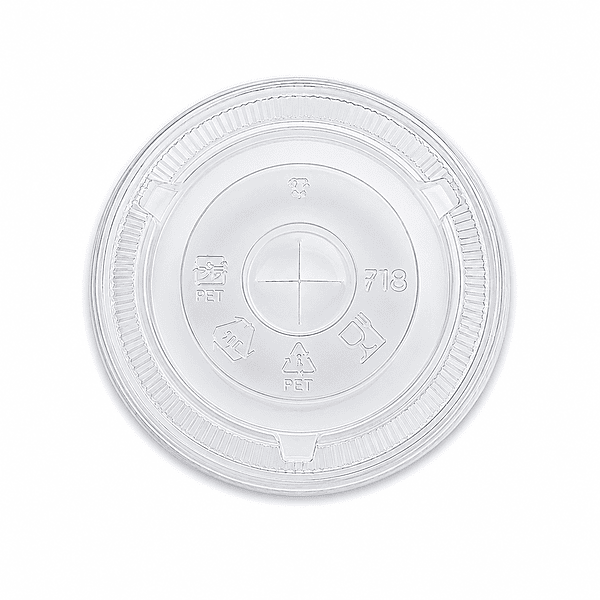 8-10oz Flat Clear Lids HYP PET 78mm w/out hole 10/100