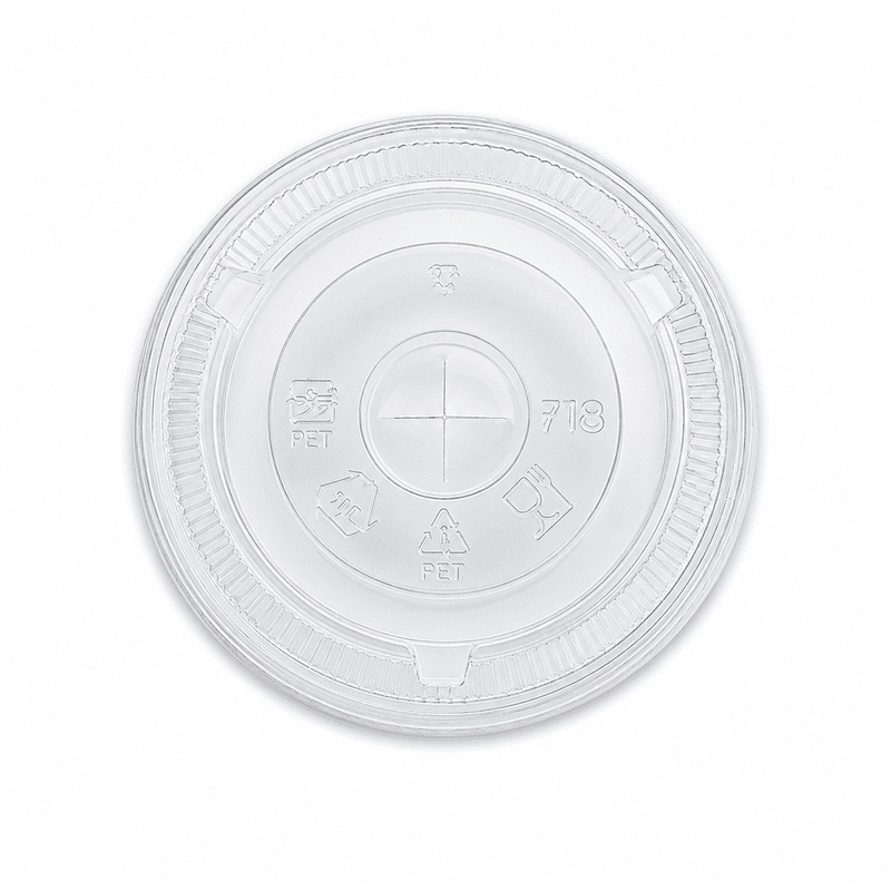 8-10oz Flat Clear Lids HYP PET 78mm w/out hole 10/100