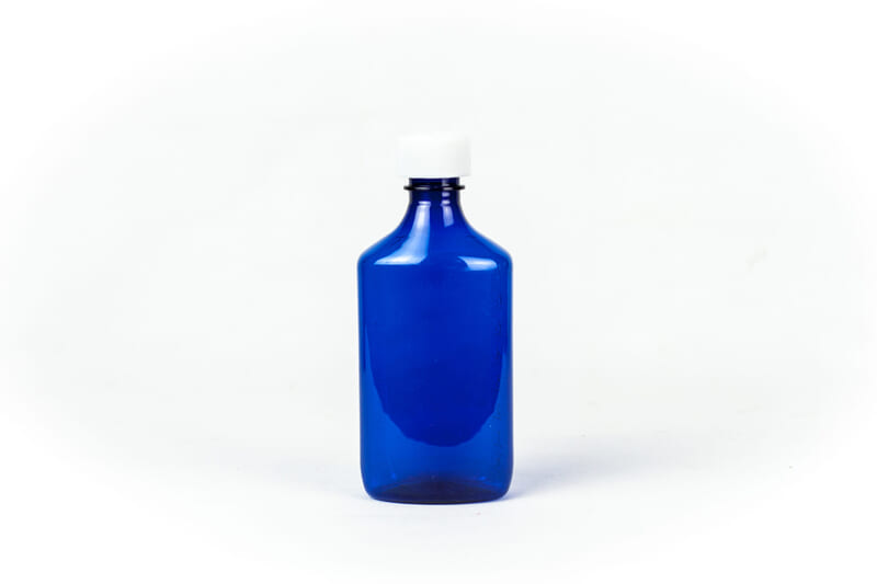 8oz Graduated Oval RX Bottles with Caps 100 count-Blue