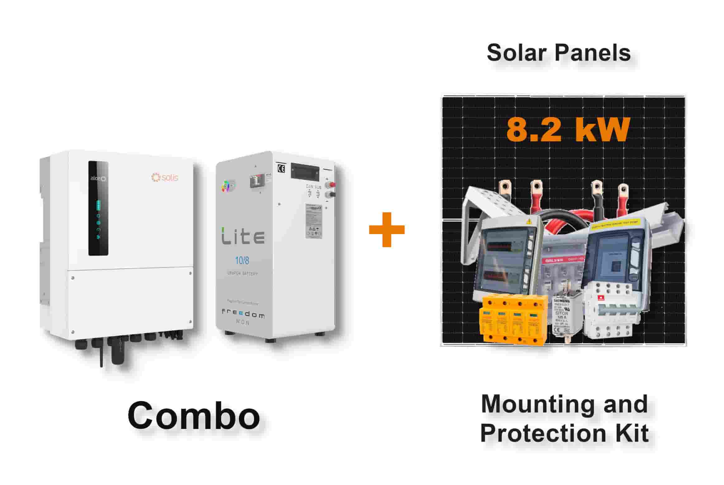 5.0 kW SOLIS S6 Hybrid - FREEDOM WON Combo, c/w 10.0 kWh Lithium Battery