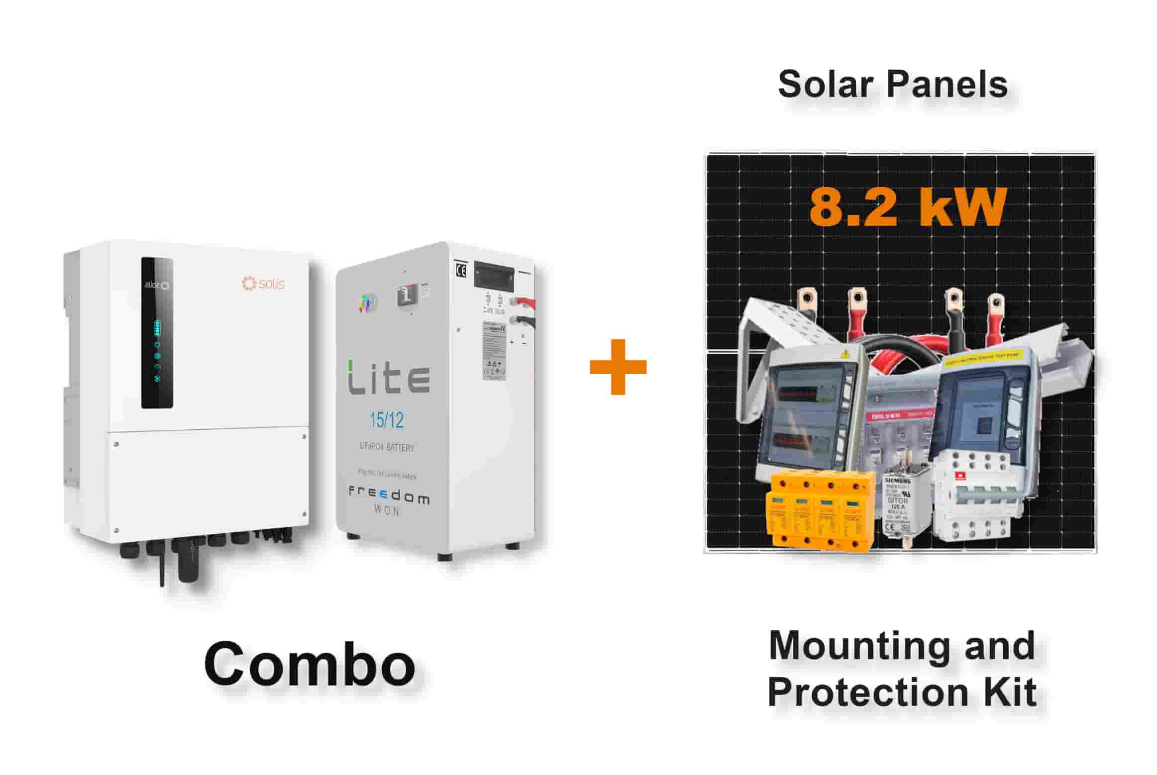 5.0 kW SOLIS S6 Hybrid - FREEDOM WON Combo, c/w 15.0 kWh Lithium Battery