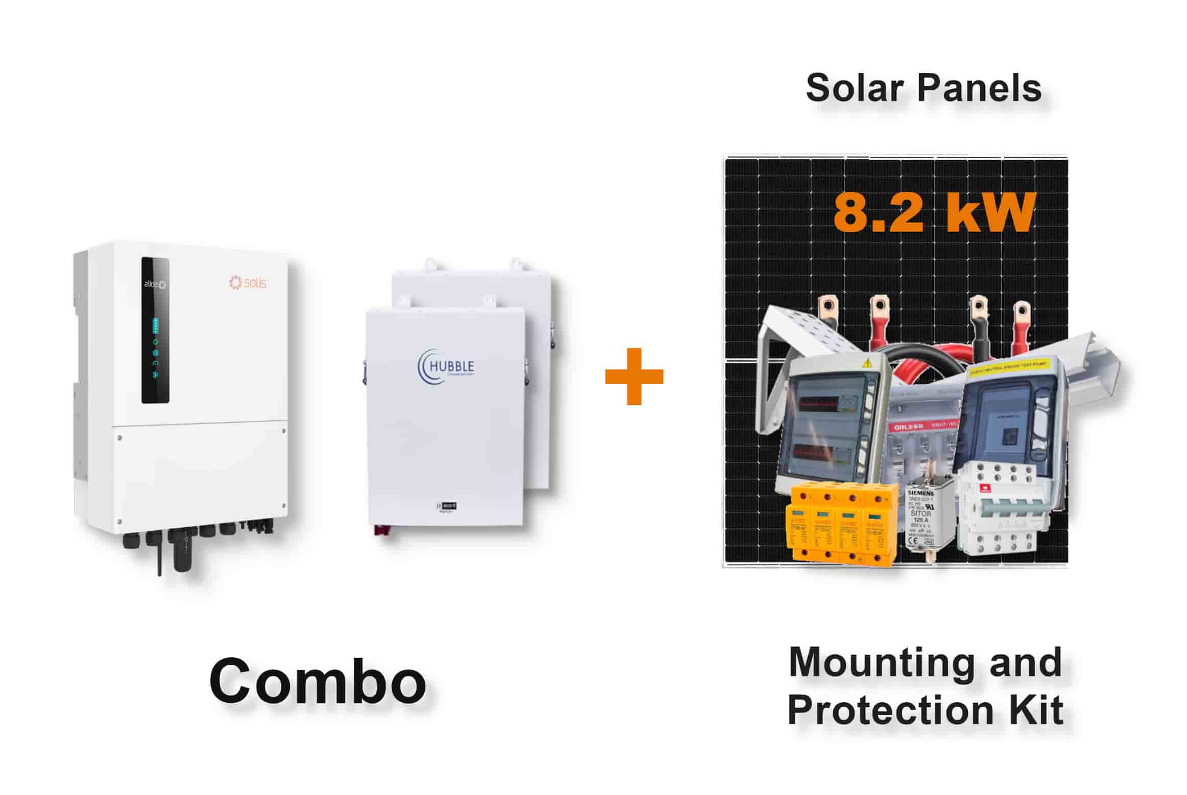 8.0 kW SOLIS S6 Hybrid Combo, c/w 2x 5.5 kWh HUBBLE Lithium Batteries 8.0 kW SOLIS S6 Hybrid Combo, c/w 2x 5.5 kWh HUBBLE Lithium Batteries