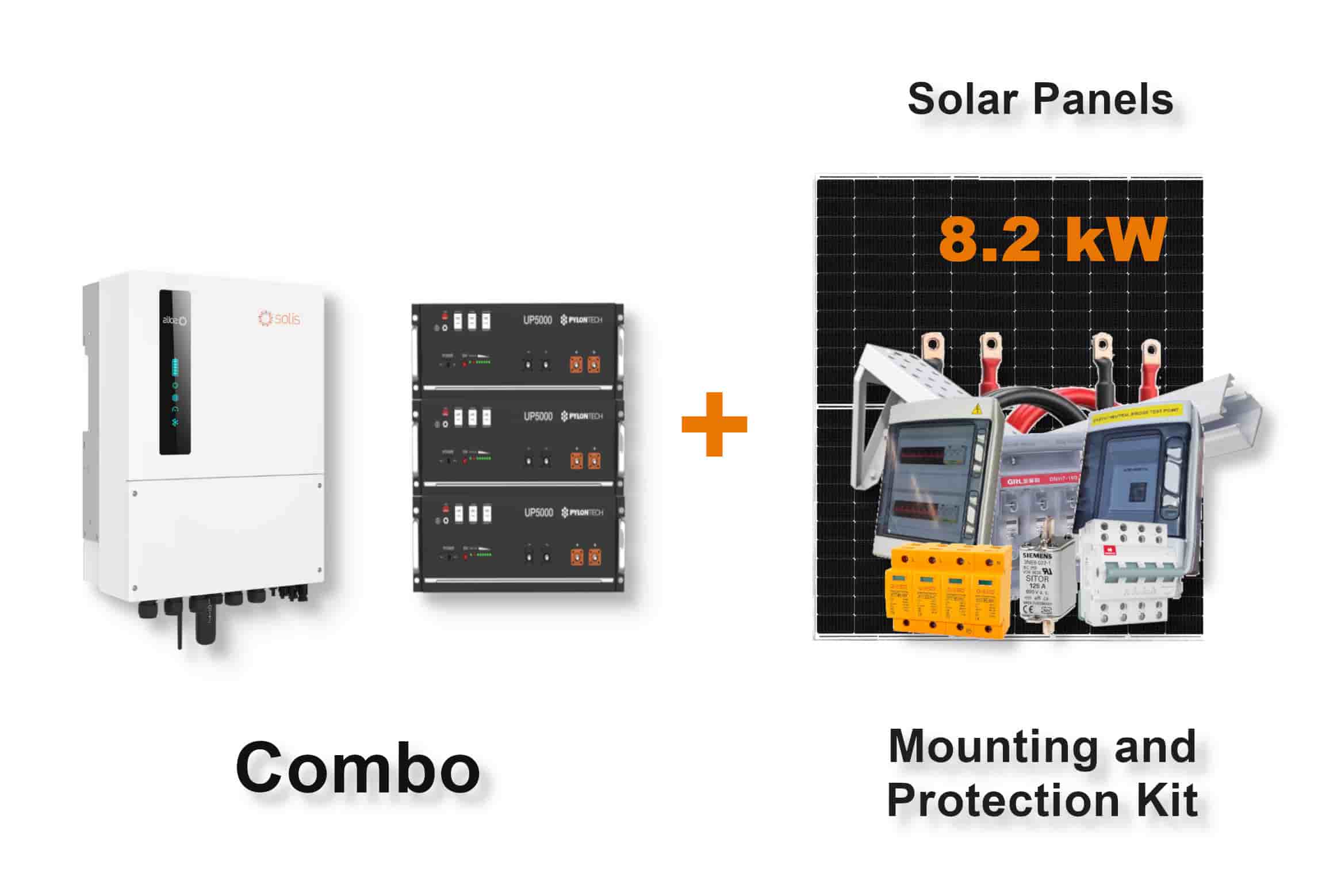 8.0 kW SOLIS S6 Hybrid Combo, c/w 3x 4.8 kWh PYLONTECH Lithium Batteries