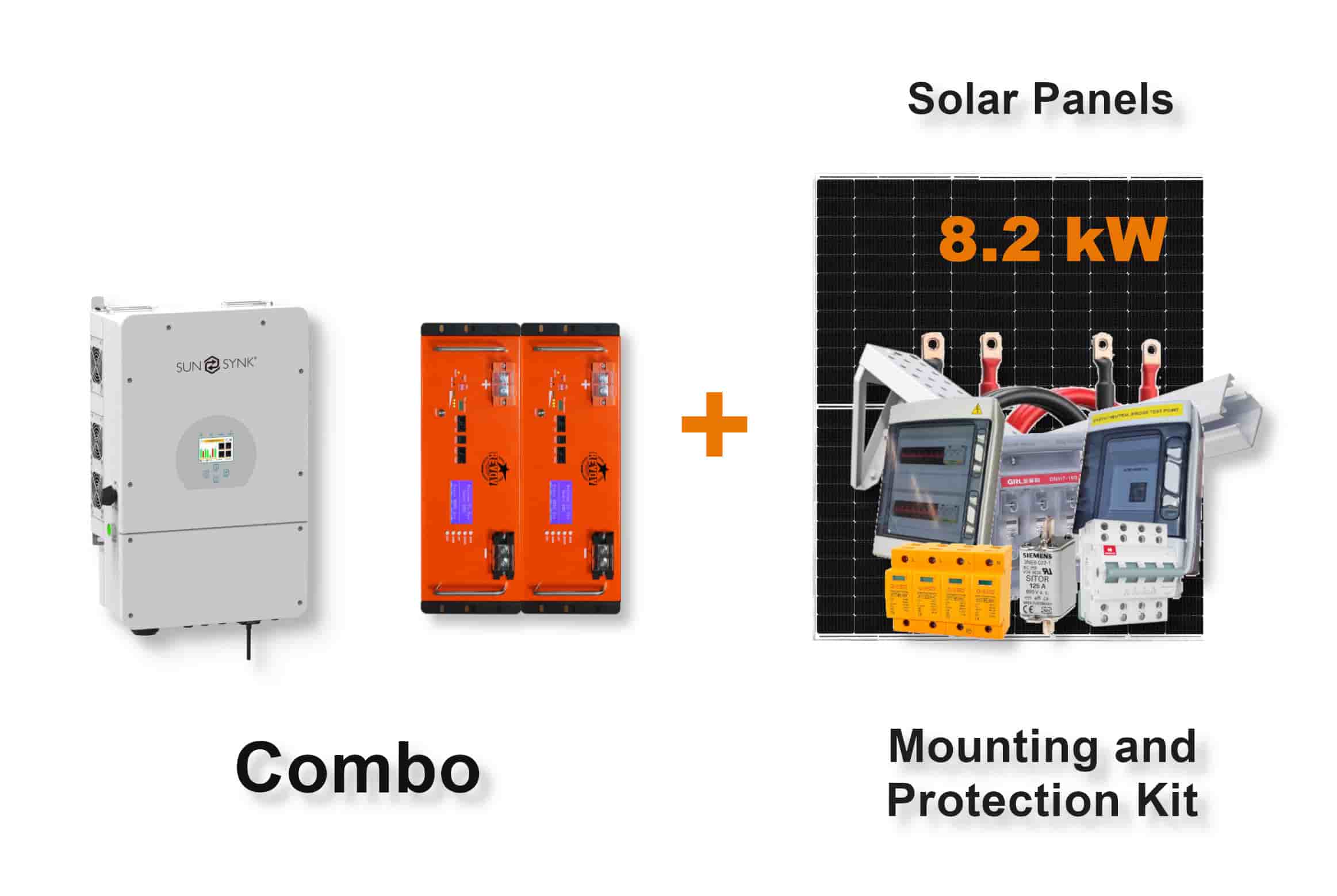 8.0 kW SUNSYNK Hybrid - REVOV Combo, c/w 2x 5.12 kWh Lithium Batteries