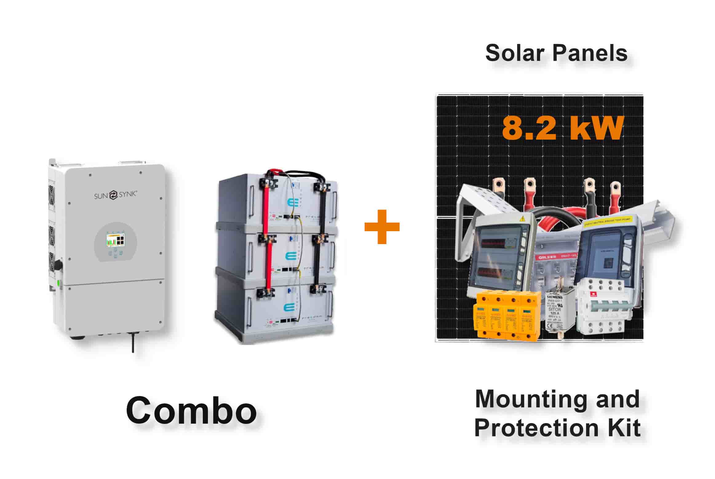 8.0 kW SUNSYNK Hybrid - FREEDOM WON Combo, c/w 3x 5.0 kWh Lithium Batteries