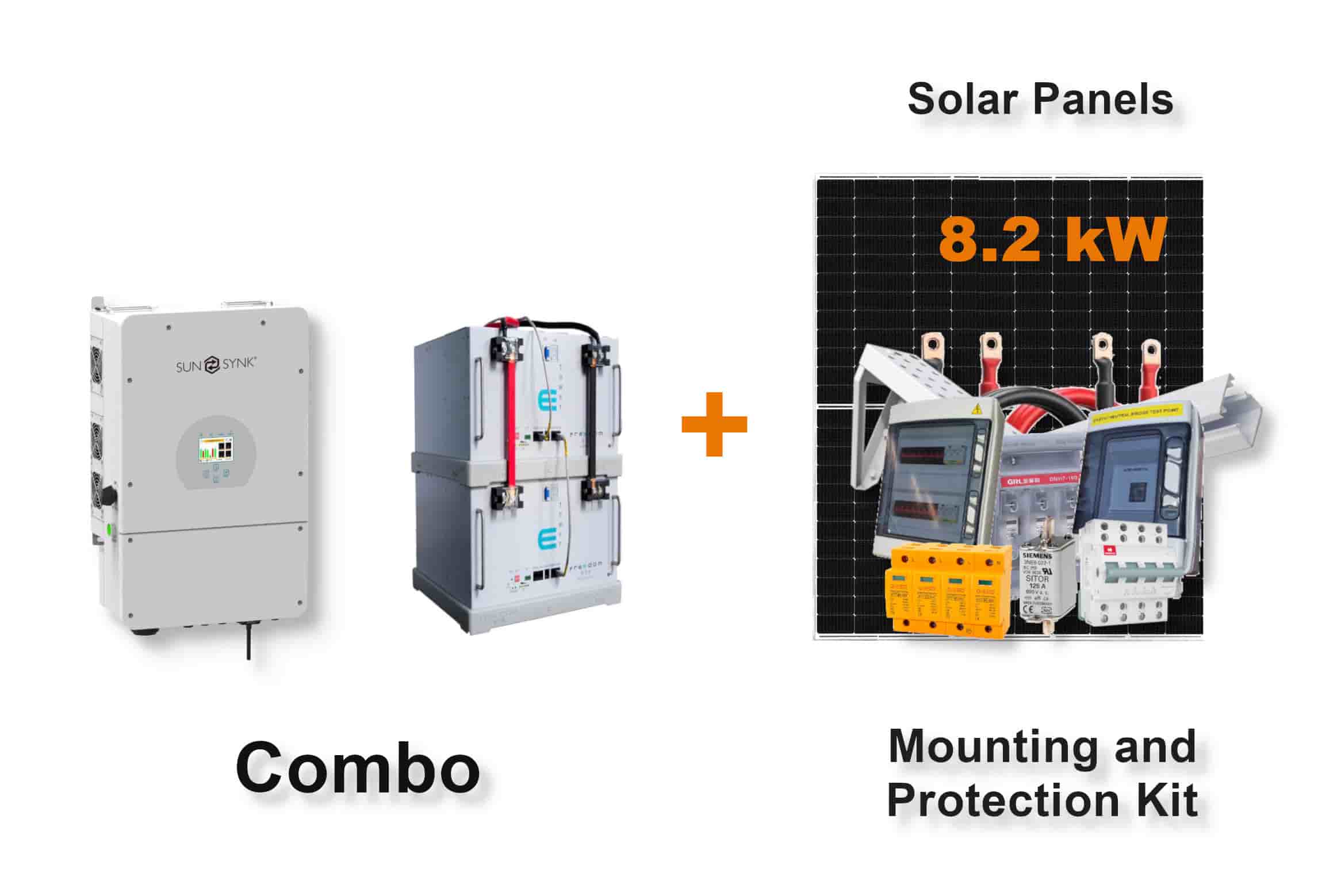 8.0 kW SUNSYNK Hybrid - FREEDOM WON Combo, c/w 2x 5.0 kWh Lithium Batteries