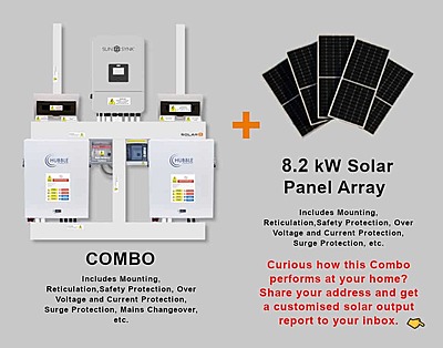8.0 kW SUNSYNK Hybrid - HUBBLE Combo, c/w 2x 5.5 kWh Lithium Batteries