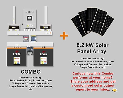 8.0 kW SUNSYNK Hybrid - REVOV Combo, c/w 2x 5.12 kWh Lithium Batteries