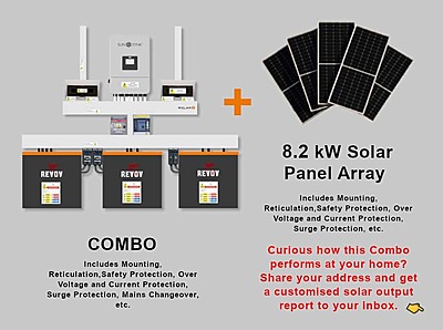 8.0 kW SUNSYNK Hybrid - REVOV Combo, c/w 3x 5.12 kWh Lithium Batteries