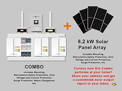 8.0 kW SUNSYNK Hybrid - SUNSYNK Combo, c/w 3 x 5.32 W kWh Lithium Batteries