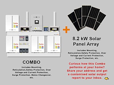 8.0 kW SUNSYNK Hybrid - SUNSYNK Combo, c/w 4 x 5.32 W kWh Lithium Batteries