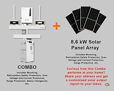 8.0 kW SOLIS S6 Hybrid Combo, c/w 10 kWh FREEDOM WON Lithium Battery