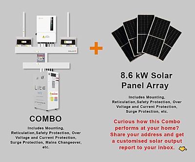 8.0 kW SOLIS S6 Hybrid Combo, c/w 15 kWh FREEDOM WON Lithium Battery