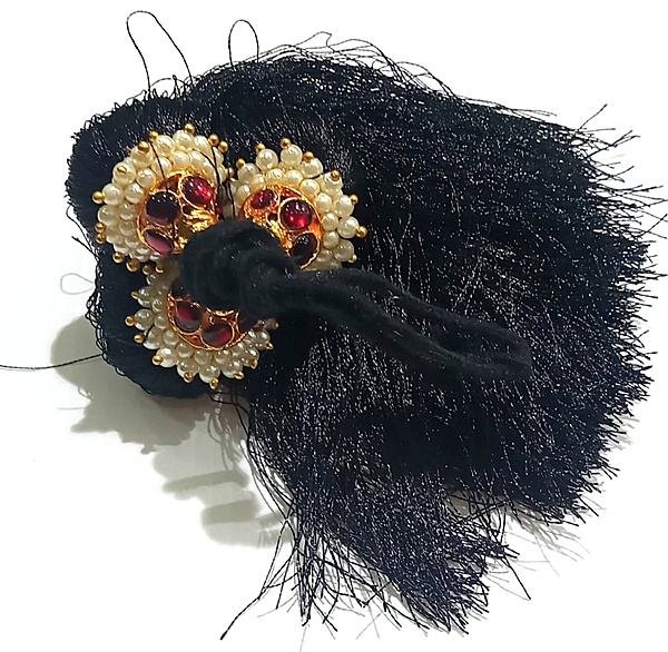 Temple Kunchalam / Kunjalam – Real Kempstone Hair Accessory for Bharathanatyam, Bridal & Classical Dance