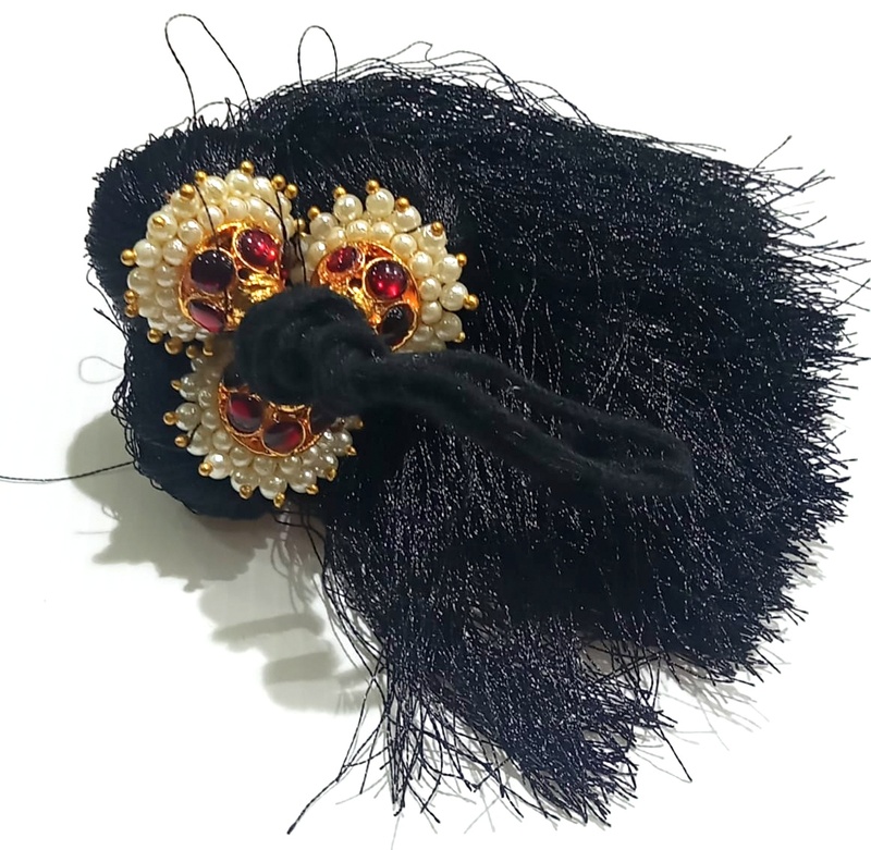 Temple Kunchalam / Kunjalam – Real Kempstone Hair Accessory for Bharathanatyam, Bridal & Classical Dance