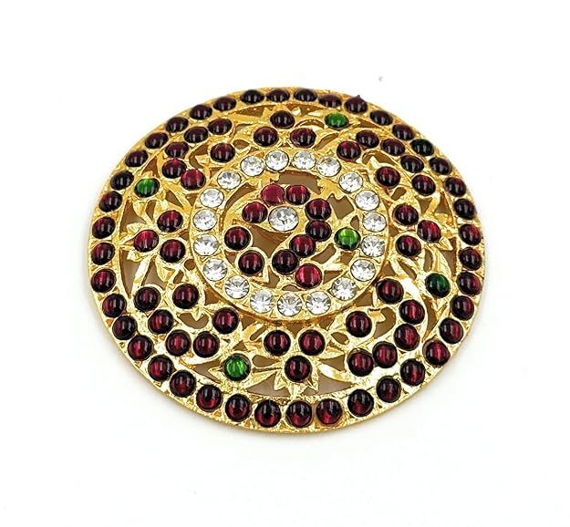 Temple Jewellery – Brass Gold Finish Kempstone Rakodi|Ragidi for Bharatanatyam & Bridal Wear