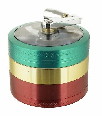 52mm 4 Part Rasta Grinder w/ Handle