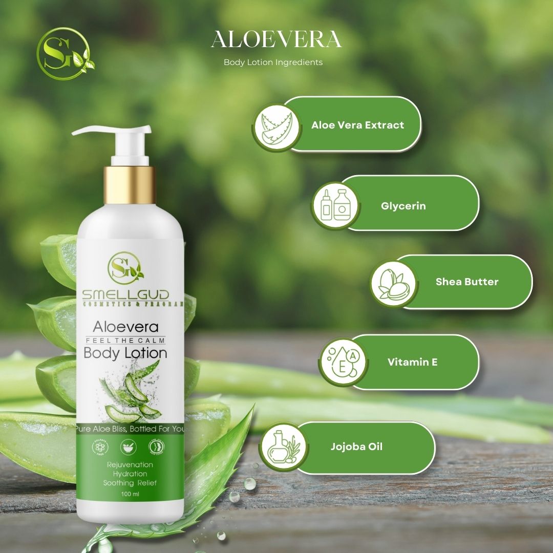 Alovera Lotion with Aloe Vera & Vitamin E, Intense Moisturising Formula, Hydrates, Lightens Blemishes and Makes Skin Soft and Healthy, Non-Greasy, 100 ml