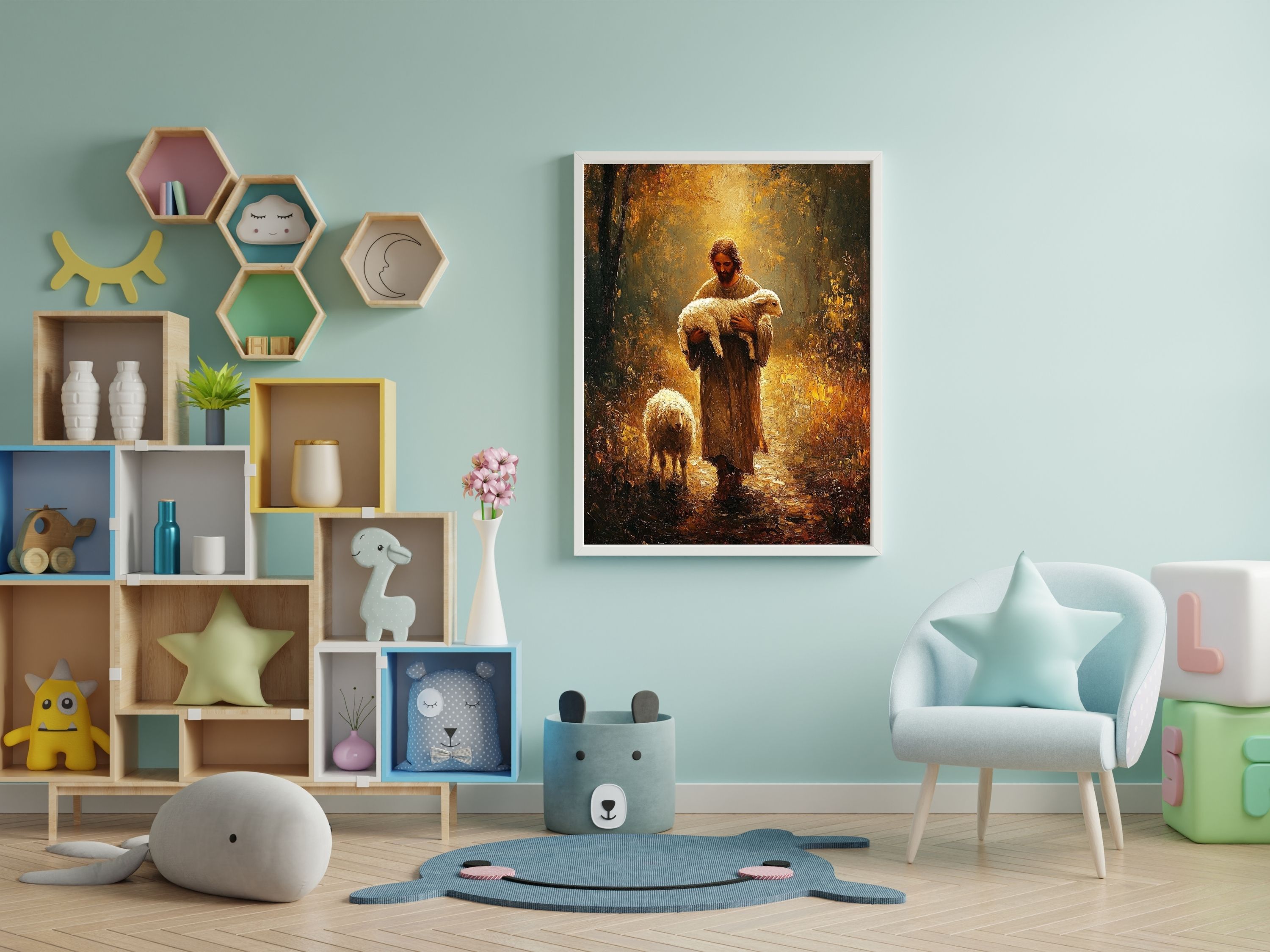 The Good Shepherd Print: Jesus with Lamb, Christian Home Decor | Fine Art Print