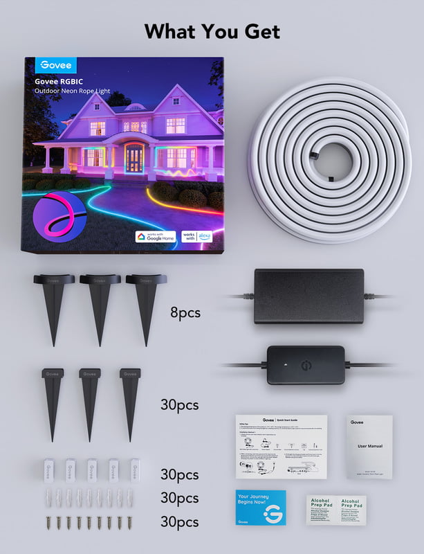 Govee RGBIC Outdoor Neon Strip Lights - 10M