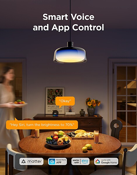 Govee RGBICWW Pendant Light – Multi-Zone RGBIC Smart LED with Matter Support