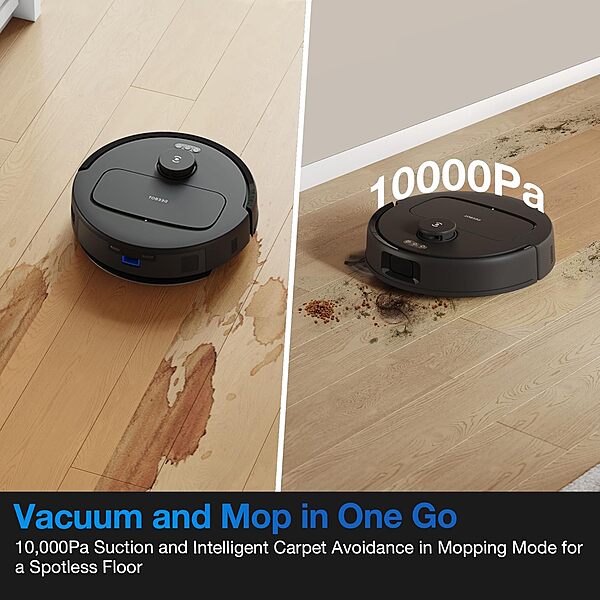 Ecovacs DEEBOT N20e PLUS Robot Vacuum Cleaner - Bagless - 10,000Pa Suction, 350min Runtime - UNBOXED DEAL (BOX SLIGHTLY DAMAGED)-White