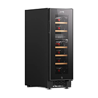 Sleek black Atlantis Wine Cooler with two temperature zones for storing up to 17 bottles. Sleek black Atlantis Wine Cooler with two temperature zones for storing up to 17 bottles.